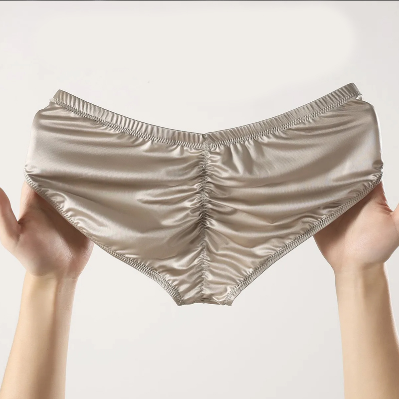 Pouch Boxer Pouch - กางเกงในชายแบบสั้น 4 ชิ้น ผ้าซาตินเงา เอวต่ำ เซ็กซี่