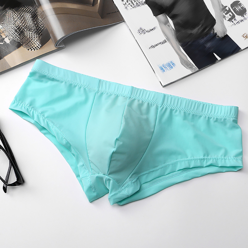 ผ้าไหมน้ําแข็งชุดชั้นในกางเกงน - Pouch Boxer Pouch บทวิจารณ์และราคา