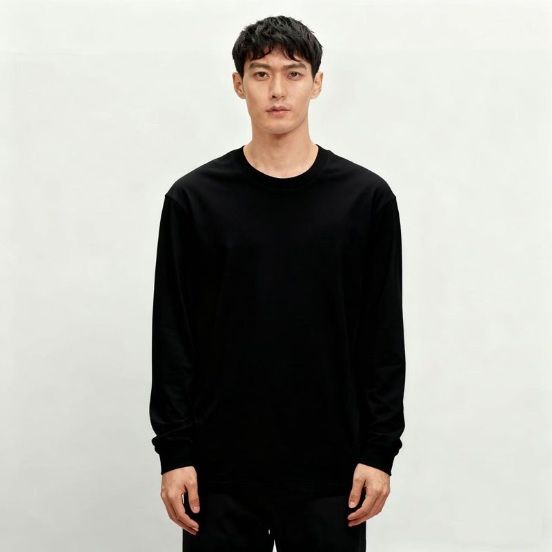 เสื้อยืดแขนยาวคอกลมผ้าฝ้ายหนาส - Undershirt Crew Neck บทวิจารณ์และราคา
